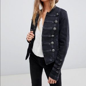 Free People Military Denim Jacket